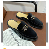Men’s Black Leather Mules