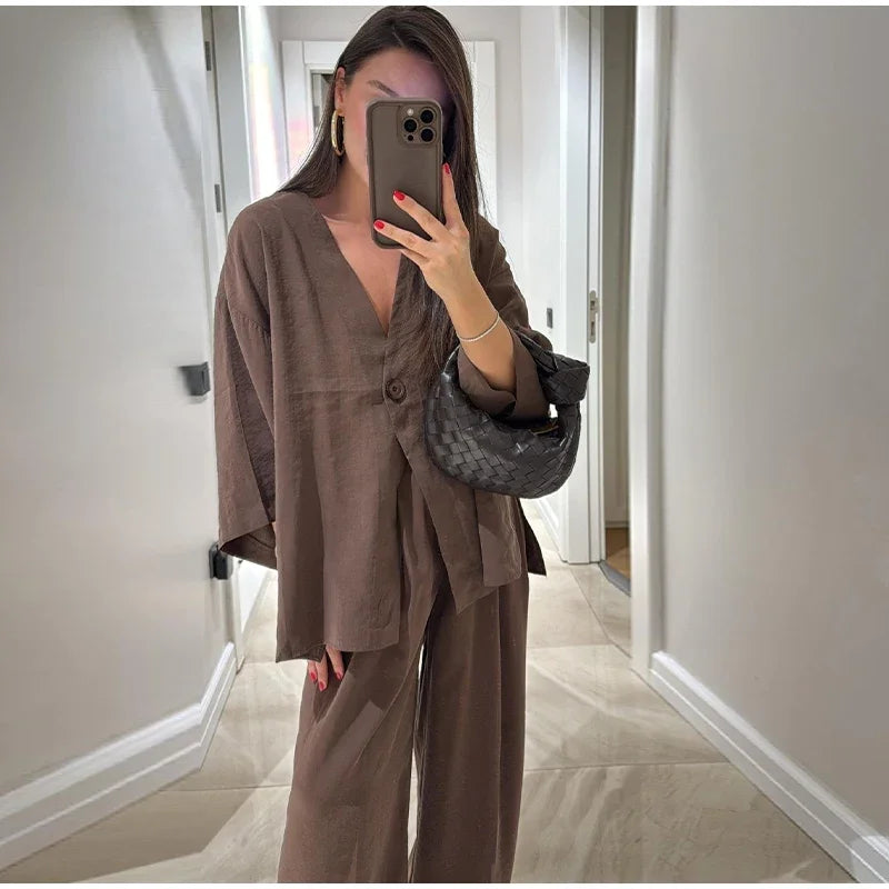 Women's Linen 2 Piece Set