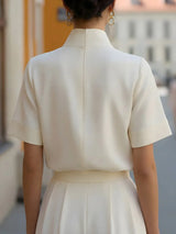 Grace Split Neck Office Blouse