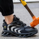 Men Lightweight Rotary Buckle Safety Shoes