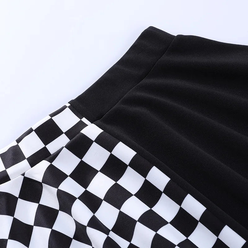 Women Colorblock Pleated Skirt