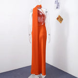 Luxe Satin Halter Evening Gown