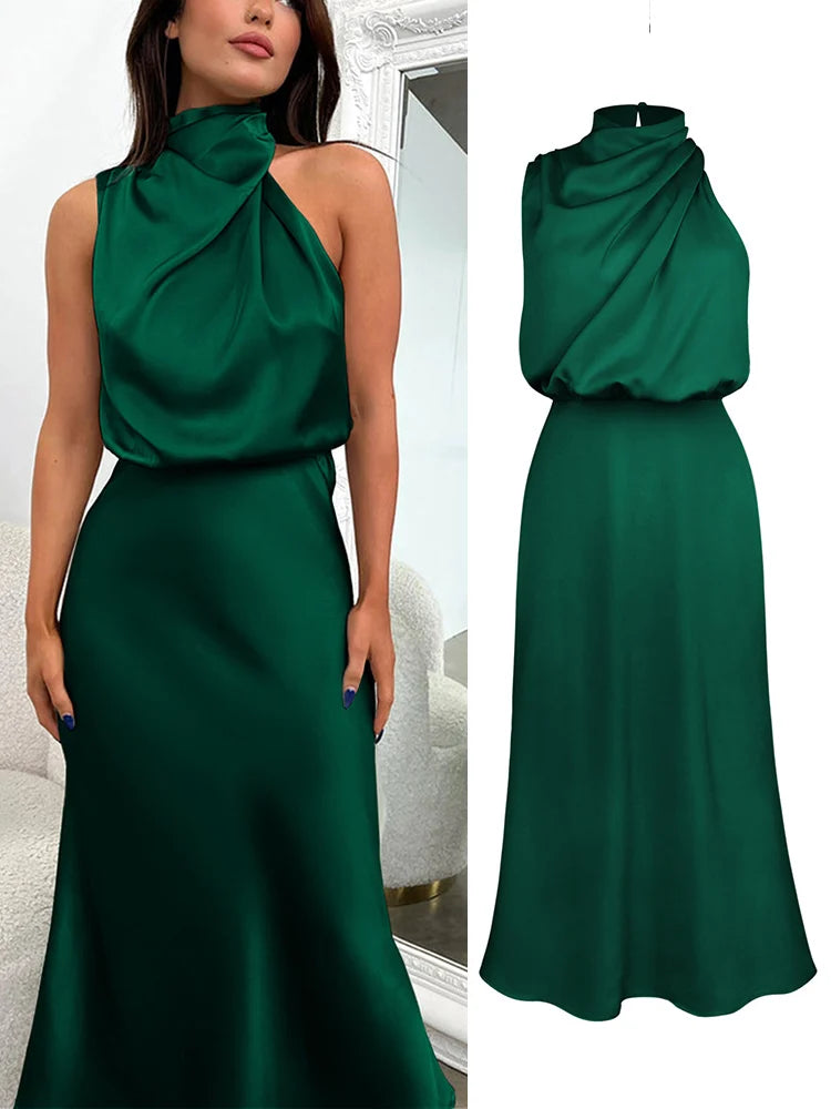 Women's Silk Satin Evening Dress