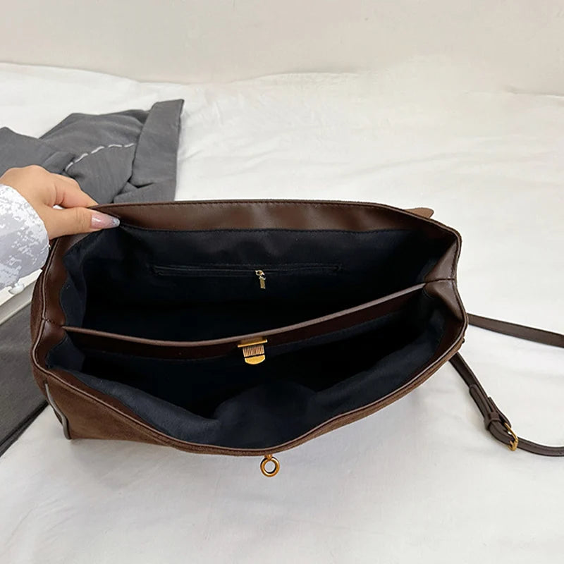 Frosted Leather Shoulder Bag