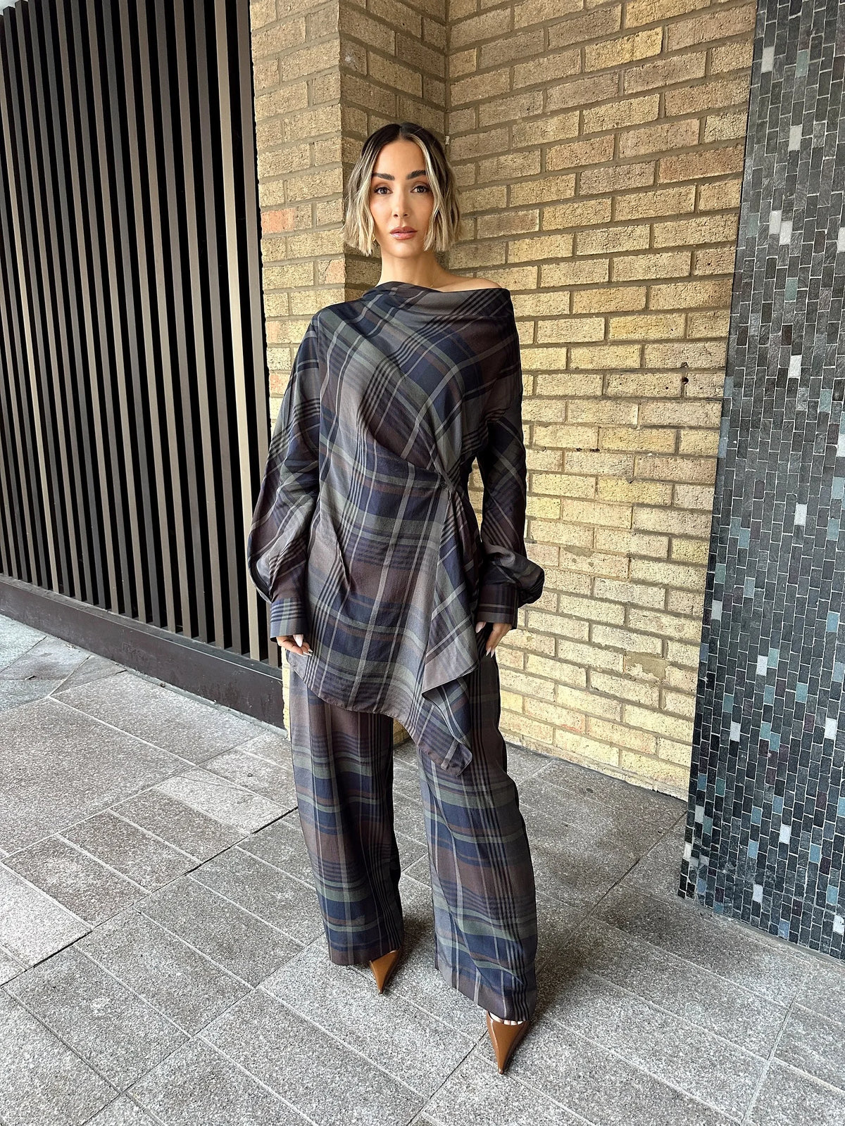 Women's Plaid 2 Piece Set