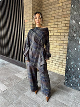 Women's Plaid 2 Piece Set
