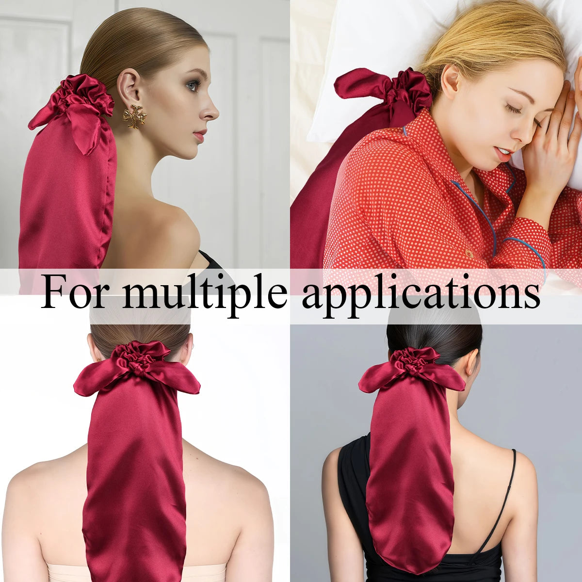 Satin Sleep Cap with Bow