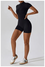 Women Summer Zipper Yoga Jumpsuit