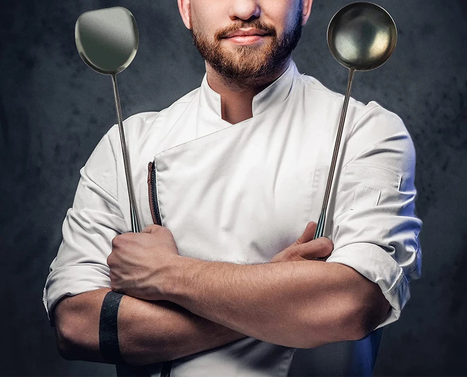 Handmade Wok Spatula & Ladle Set