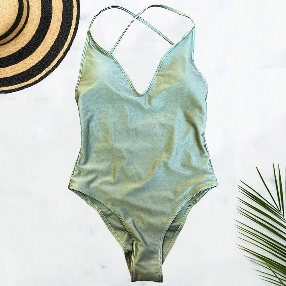 Women Solid Plus Size Swimsuit