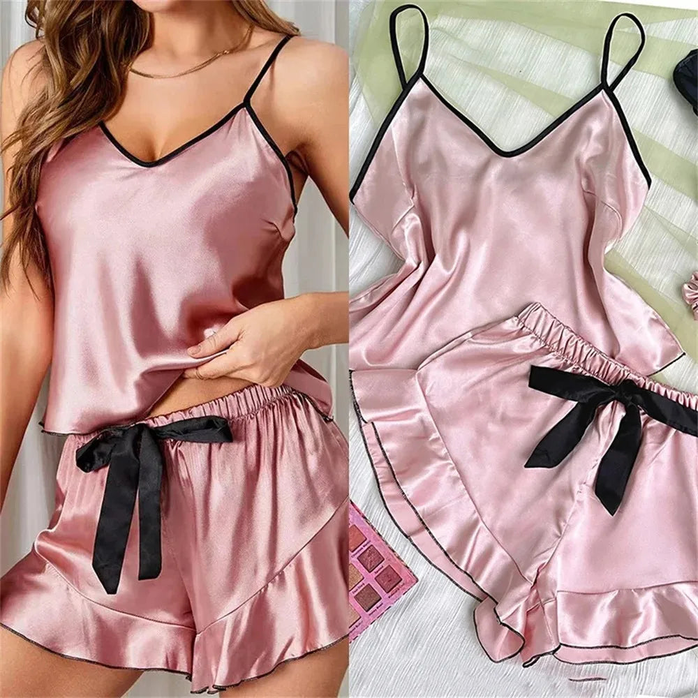 Women's Satin Pajama Set