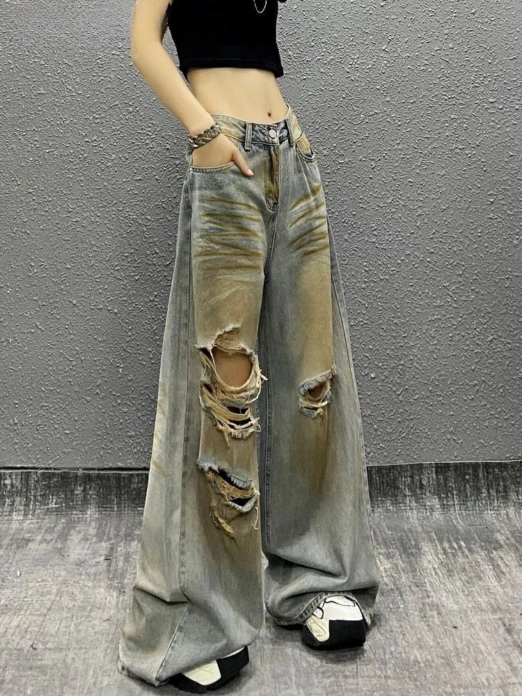 Ripped Retro Y2K High Waist Jeans