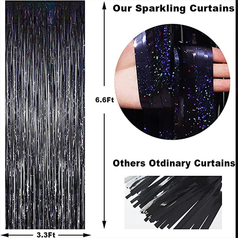 Foil Tinsel Fringe Curtain Backdrop