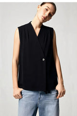 Amii Sleeveless Chiffon Office Blouse