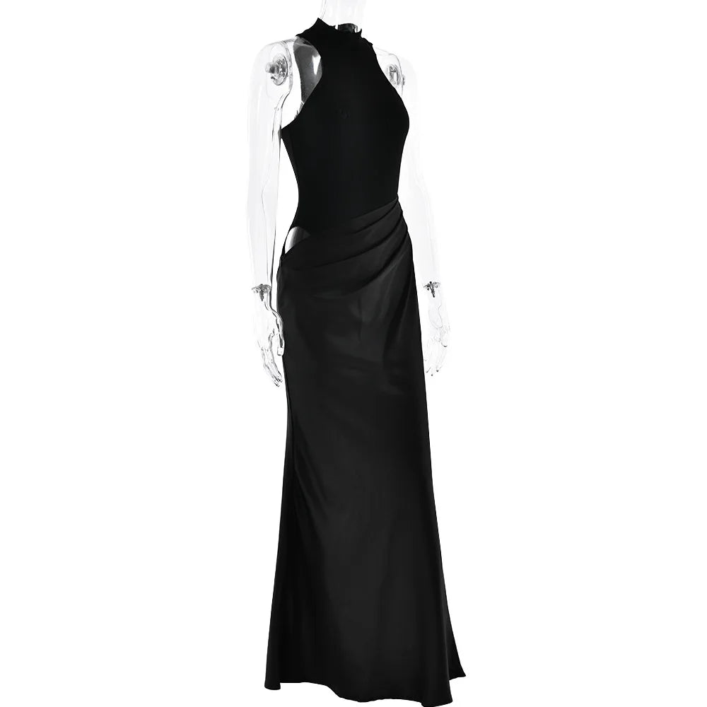 Luxe Satin Cutout Maxi Dress