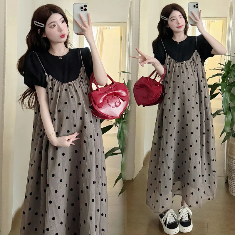 Summer Maternity Two-Piece Skirt Set