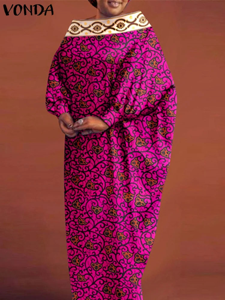 Women Batwing Boho Maxi Dress