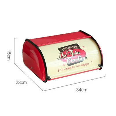 Metal Bread Box with Lid