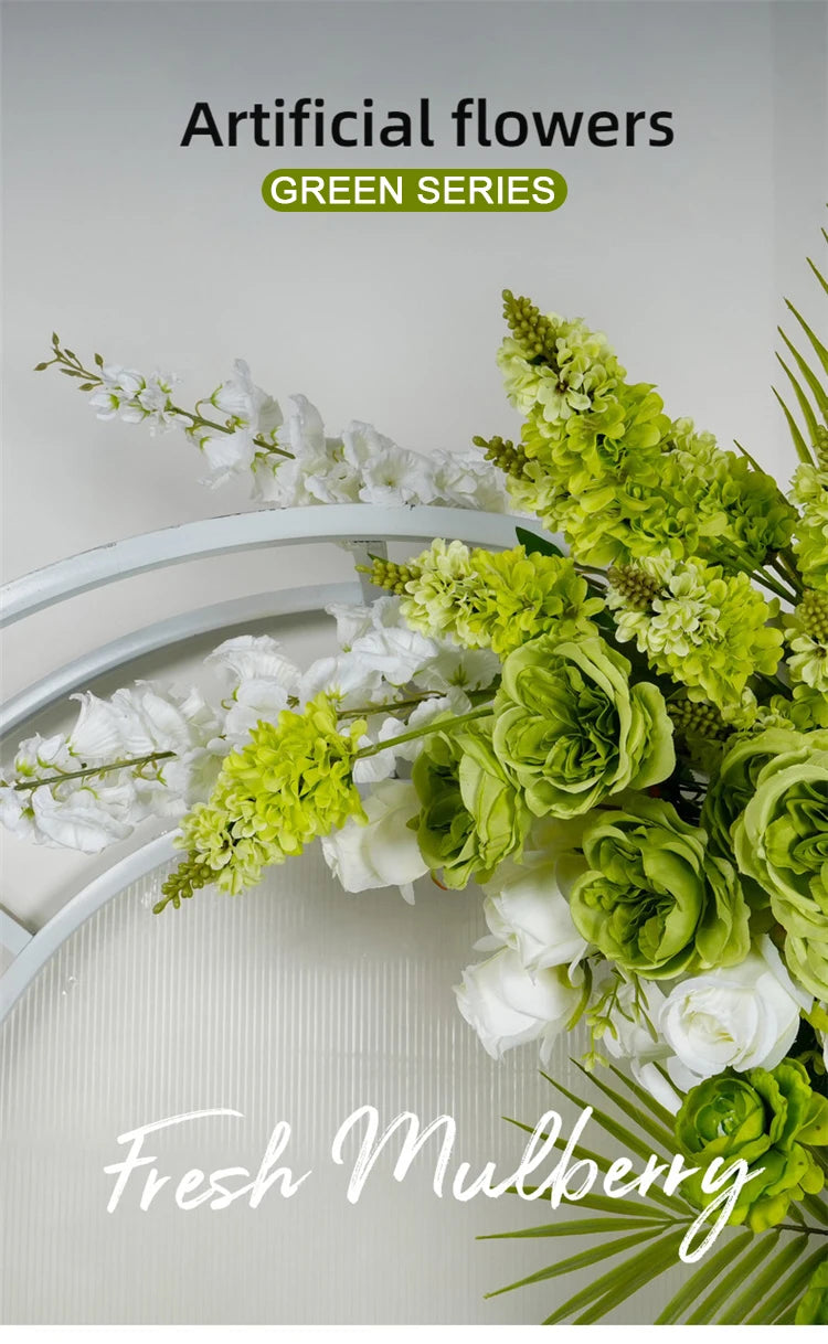 White Green Floral Arrangement Decor