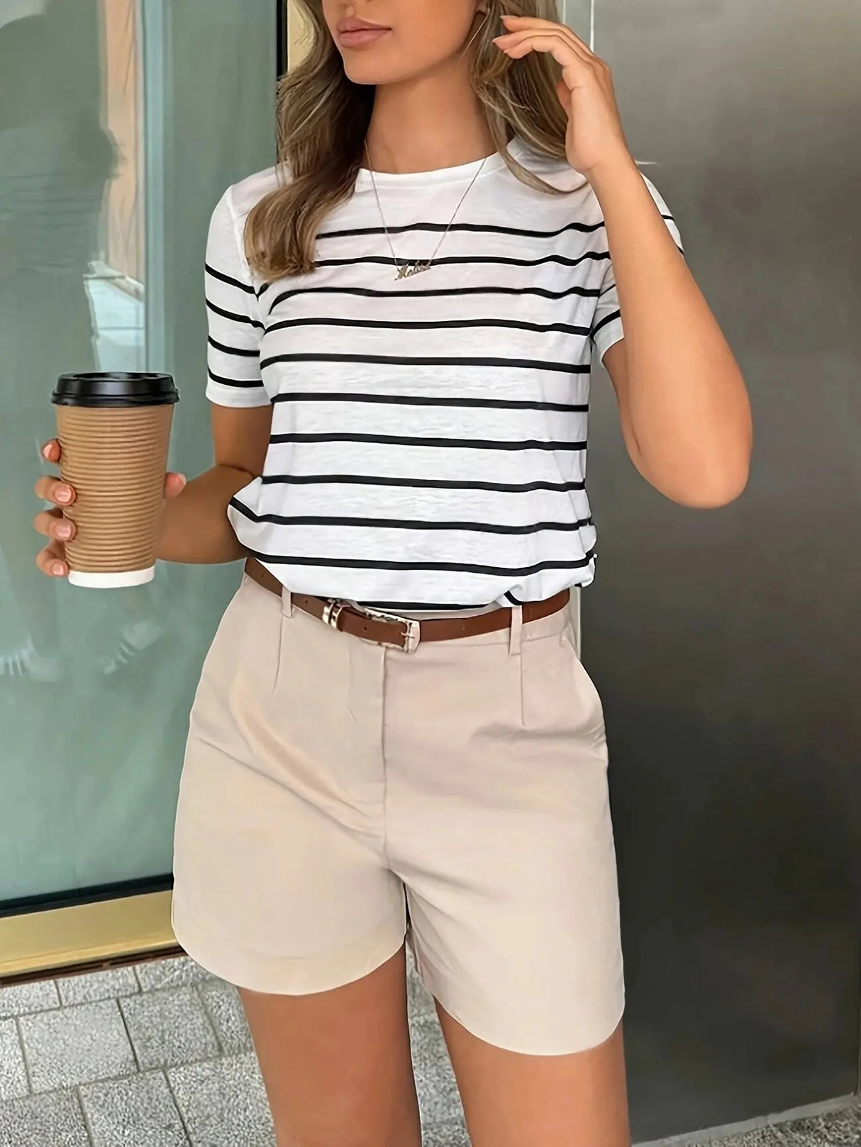 Striped Y2K Style T-Shirt for Women