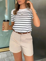 Striped Y2K Style T-Shirt for Women