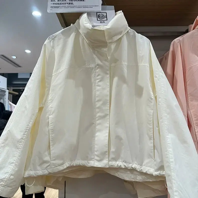 Women Thin Hooded Windbreaker Coat