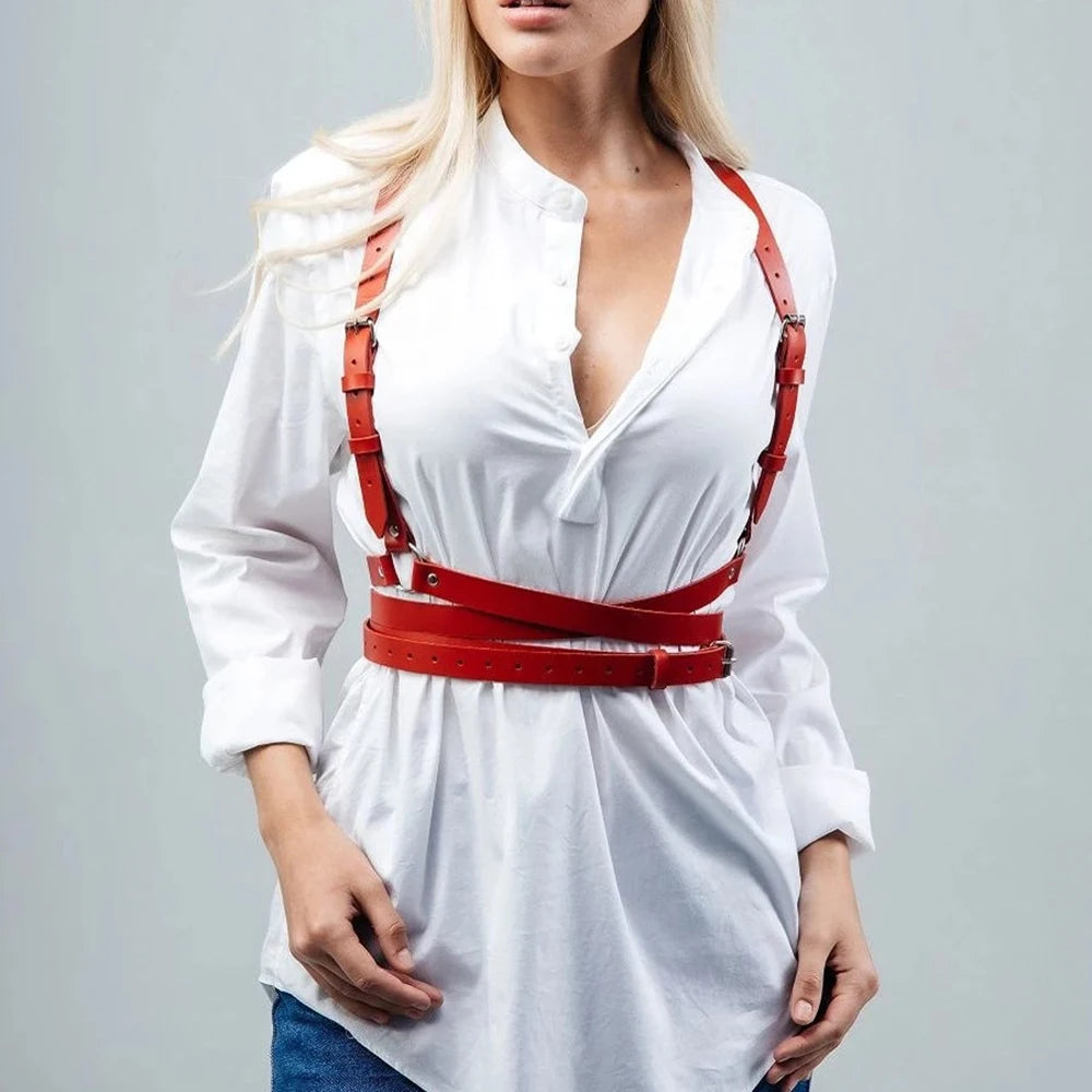 Women Red Harness Corset