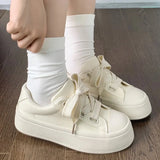 Women Canvas Sneakers White Platform Shoes