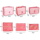 6-Piece Travel Packing Organizer Set – Suitcase Storage Bags