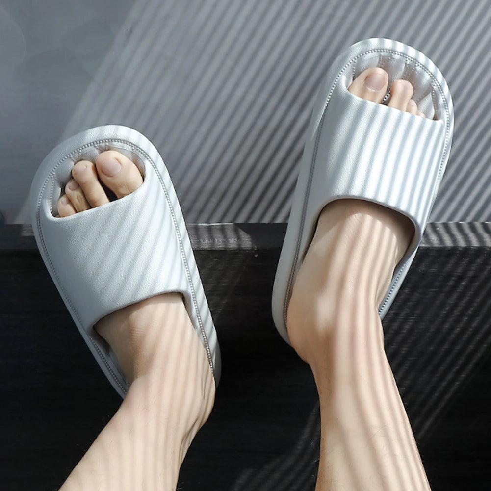 Men EVA Thick Platform Bathroom Slippers