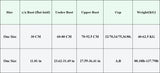 Size chart for KnitMuse™ knitted camis with measurements in centimeters and inches, including bust and weight details.