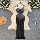 Women's Strapless Beaded Evening Dress