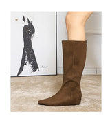 Korean Suede Knee High Boots