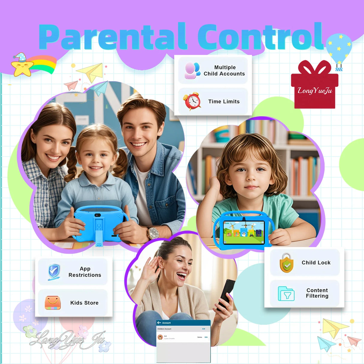 Kids 7-Inch Android Tablet with Parental Control