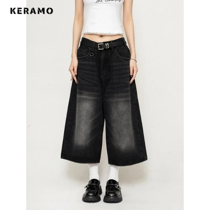 OverEase™ – Vintage Oversize Denim Shorts 2025 (Wide Leg, Relaxed & Throwback Inspired)