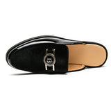 Men’s Black Leather Mules