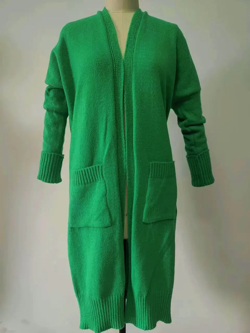 Women Long Pocket Knit Cardigan