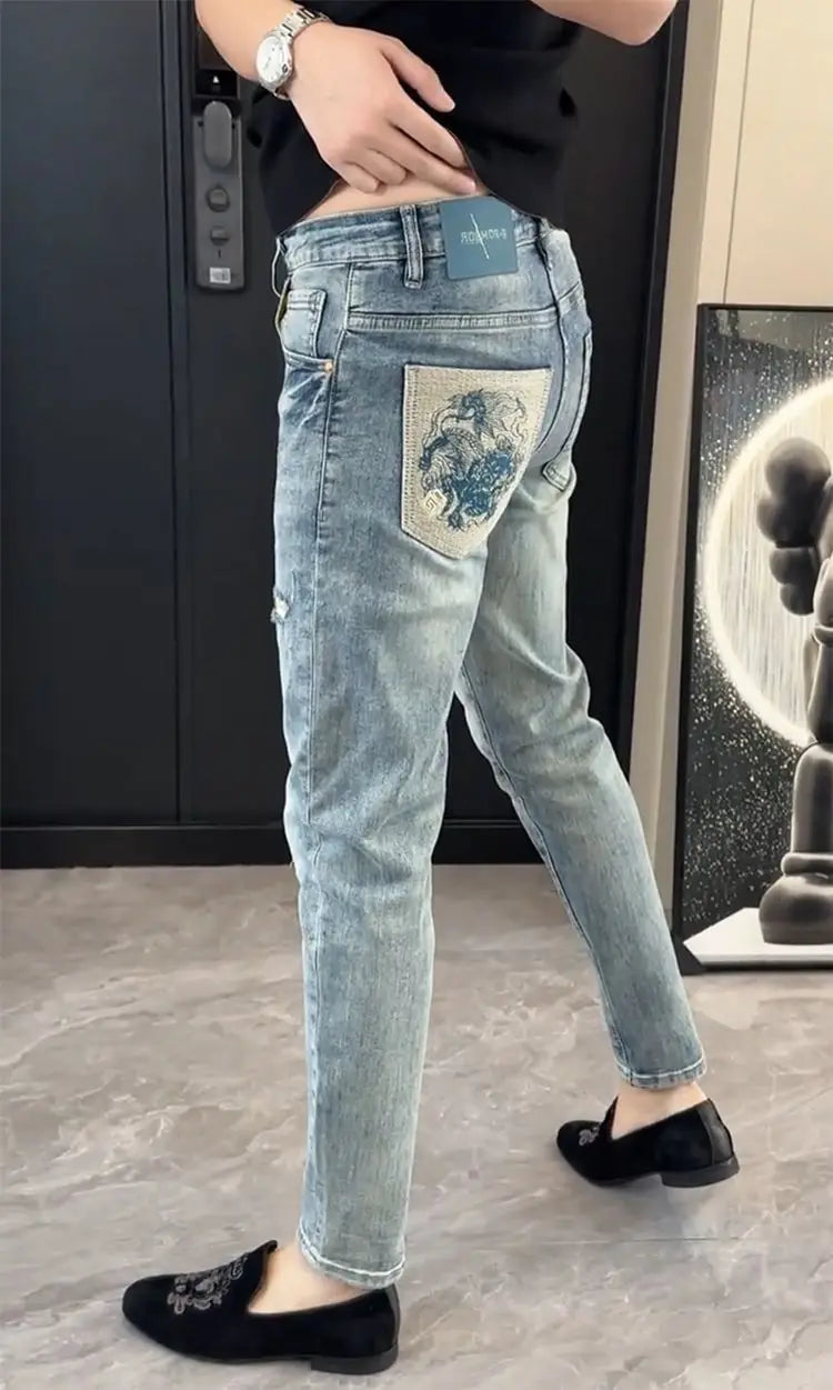 Prestige Embroidered Slim Jeans