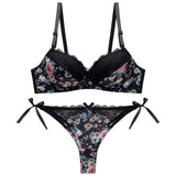 Women Lace Bow Lingerie Set