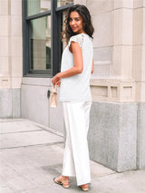 Bella Lace Oversized White Blouse