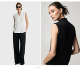 Amii Sleeveless Chiffon Office Blouse