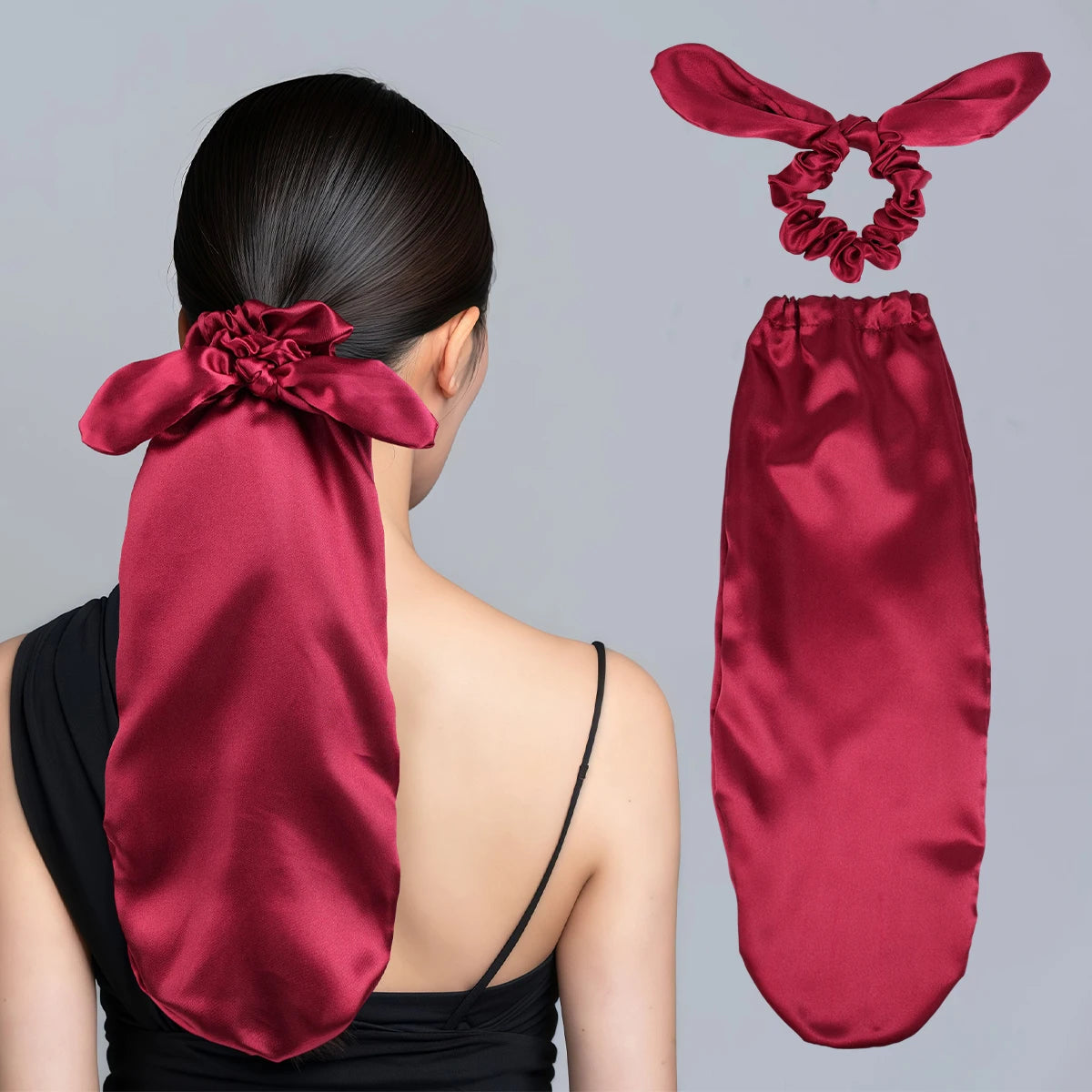 Satin Sleep Cap with Bow