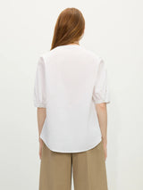 Women Pleated Office Relaxed Fit Blouse