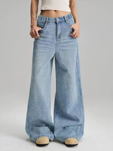 Women Vintage Baggy Straight Jeans