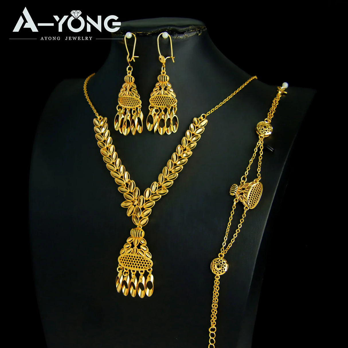 Dubai 21K Gold Plated Bridal Jewelry Set