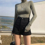 High Waist Women's Denim Shorts