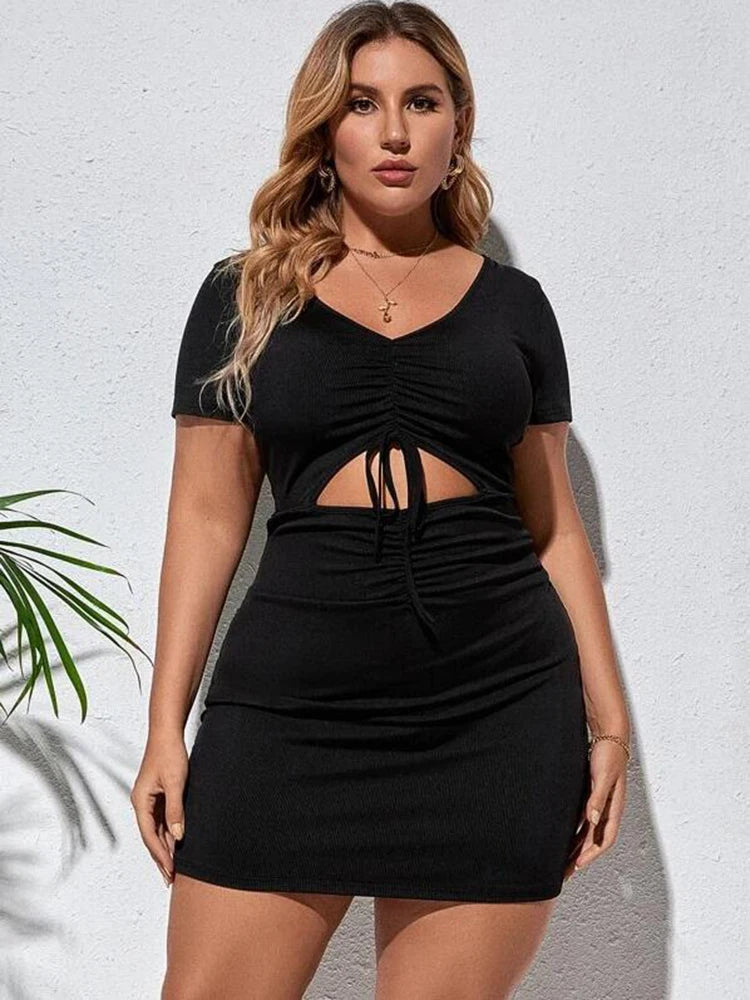 Women Drawstring Bodycon Dress