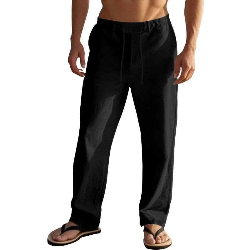 Men Cotton Linen Straight Pants