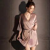 Women Satin Summer Robe Set