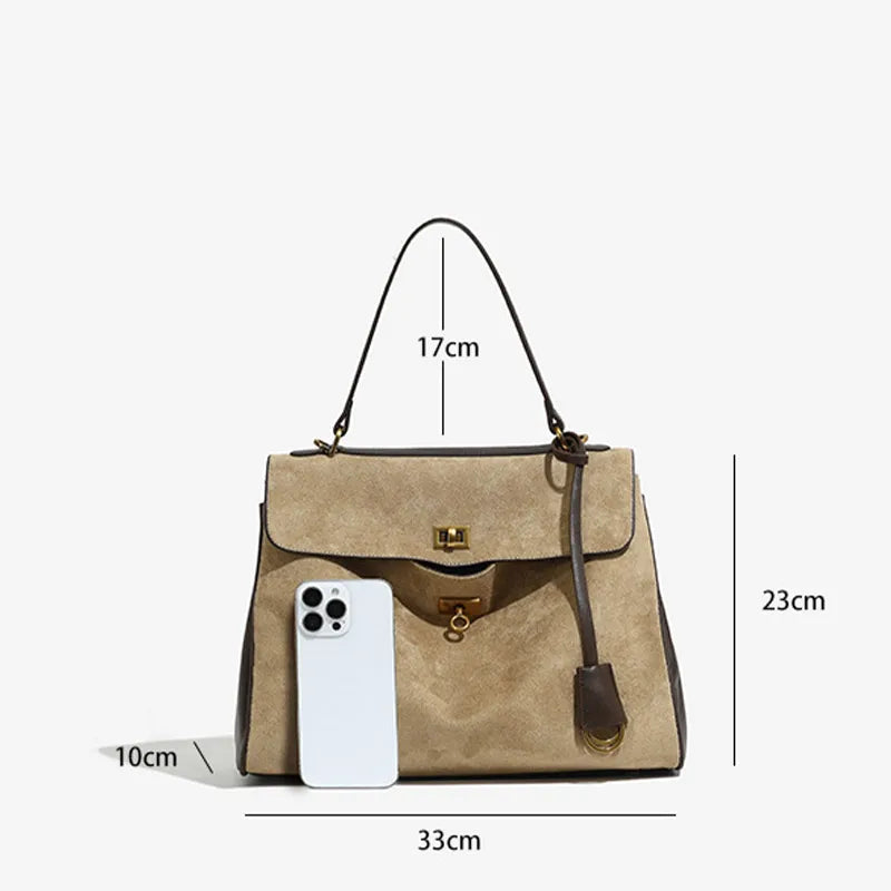 Frosted Leather Shoulder Bag